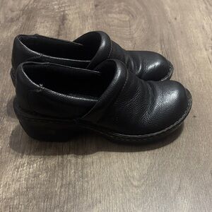 BOC Classic Black Leather Clog Shoes